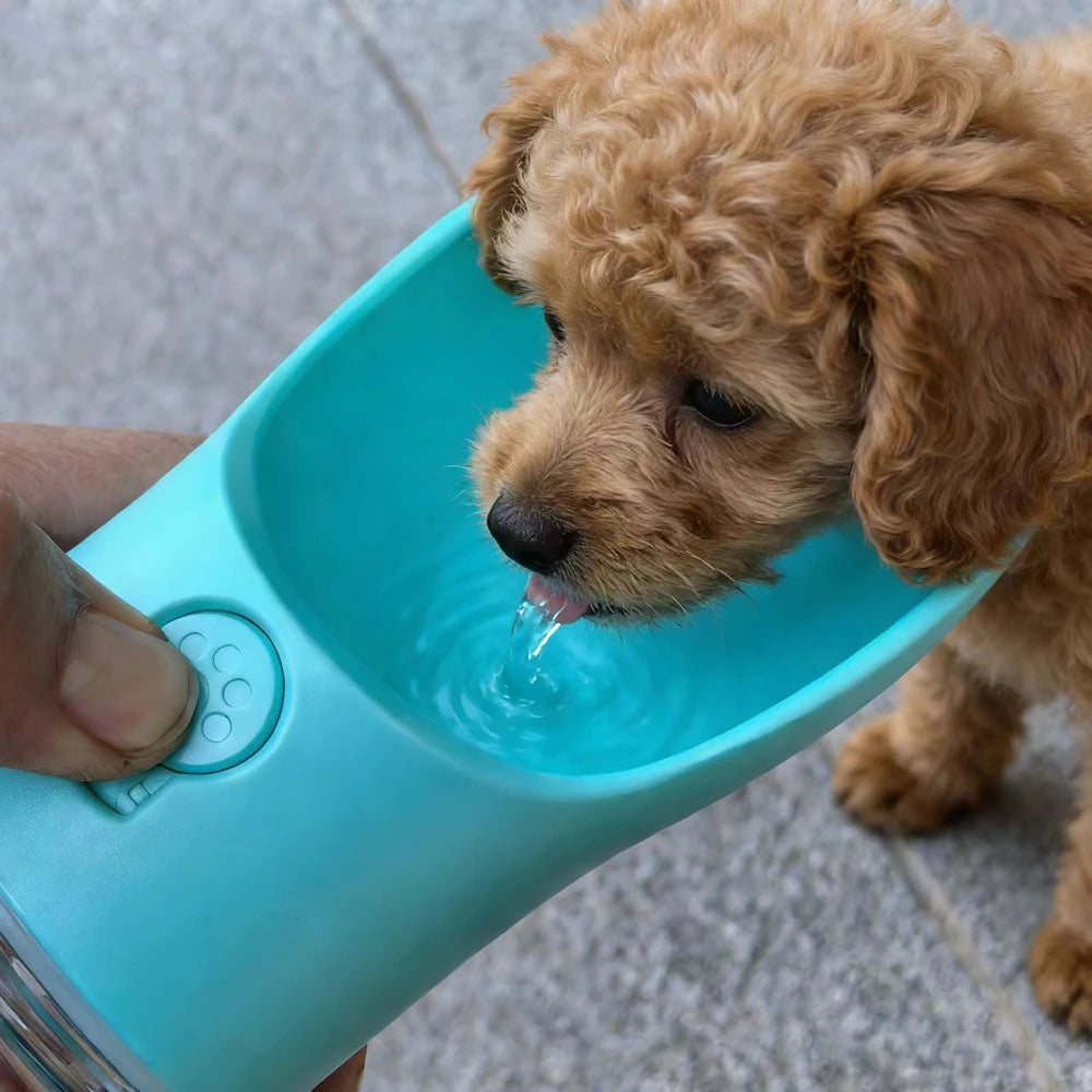 3-in-1 Dog Travel Water Bottle with Food & Waste Bag Storage